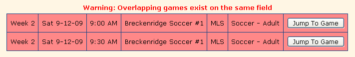 overlapping game warning in red